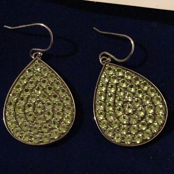 Vintage Michael Valitutti Natural Peridot Sterling Silver Dangle Earrings - Picture 4 of 16